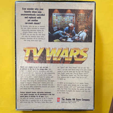 TV WARS - Avalon Hill Vintage 1987