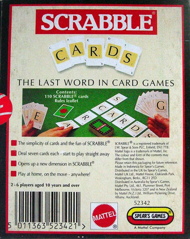 Scrabble Card Game - Vintage 1997